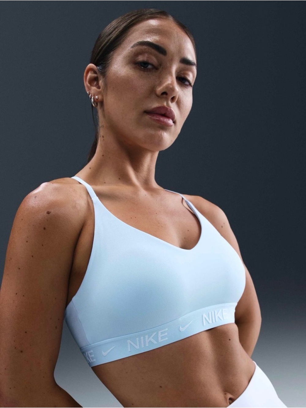 Nike Indy Women’s XL Light Support Padded Adjustable Sports Bra Light Blue